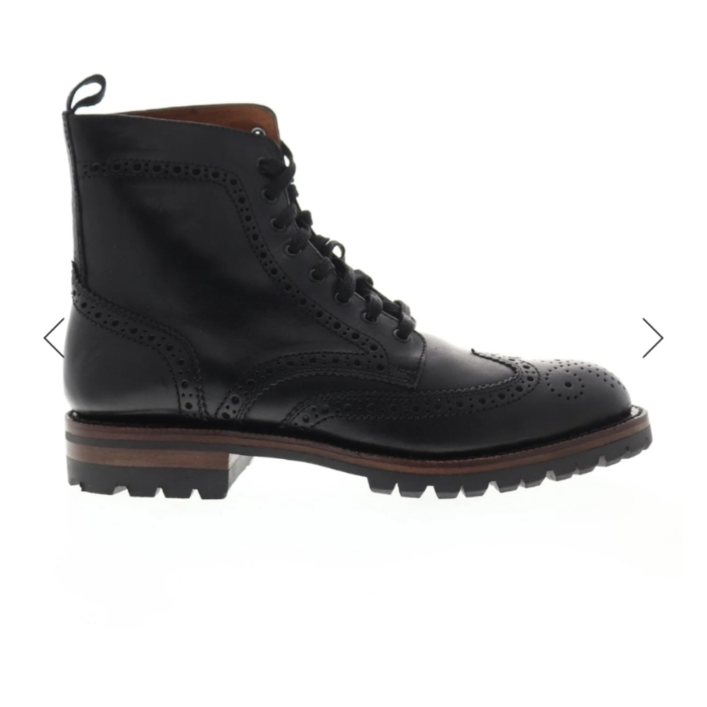 Frye George Lug Brogue Lace Up Black Leather Lace-Up Boots Mens 7.5/ Women's 9.